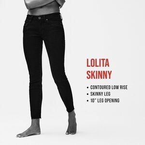 Lucky Lolita Low Rise Skinny Leg Curvy Fit Women's Dark Wash Jeans with Fading